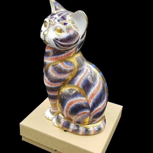 Vintage Royal Crown Derby Tom Tabby Imari Paperweight - Picture 2 of 6